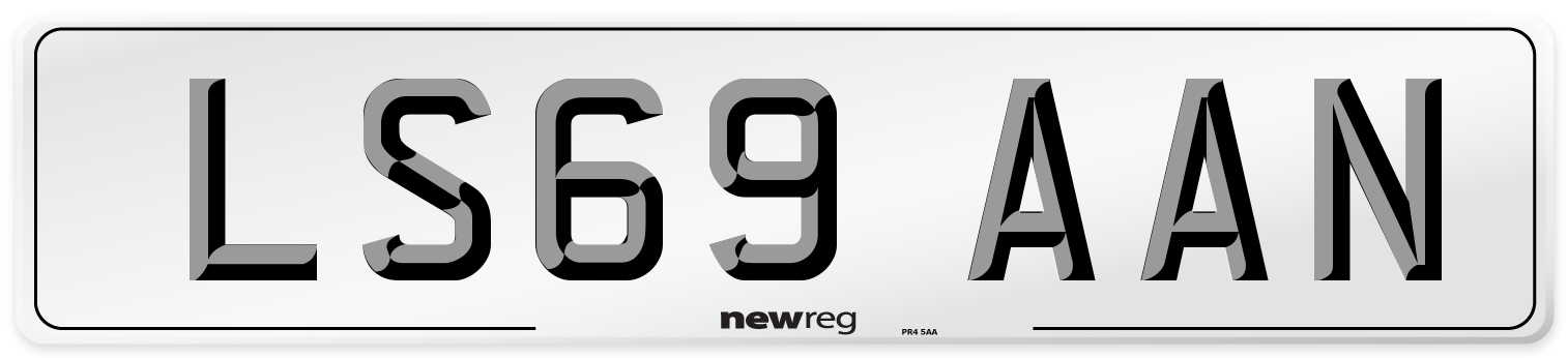 LS69 AAN Number Plate from New Reg